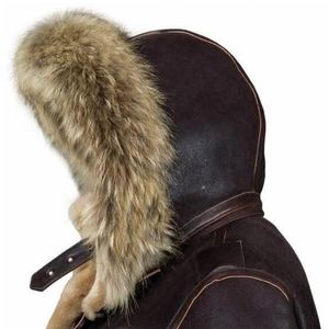 Arctic Sheepskin Parka, made from brown leather with a natural <b>shearling</b> lining and toggle closures - Product Image 6