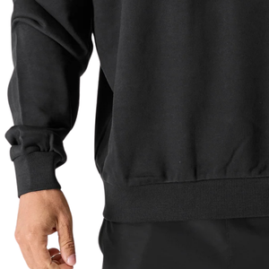 Sudadera Negra de Cuello Redondo para Hombre, Mezcla de Algodón, Manga Larga, Estilo Casual, para Gimnasio y Entrenamiento, Suministro al por Mayor OEM - Product Image 6