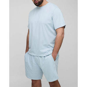 Conjunto deportivo corto personalizado de verano, 2 piezas, con efecto lavado ácido, conjunto de sudadera y pantalones cortos para hombre - Product Image 2