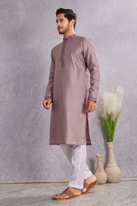 Elegante Kurta de Algodón de Nuevo Diseño, Corte Regular, Largo hasta el Tobillo, Estilo Tradicional Informal de India y Pakistán para Hombre - Product Image 3