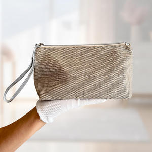 Bolsa de Maquillaje de Yute Natural con Cierre, Organizador de Cosméticos Ecológico y Elegante - Product Image 1