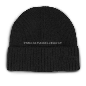 Custom High Quality Unisex Wool Ribbed Striped Knitted Beanie Custom <b>Cap</b> Logo Black Winter Ski Hat Wholesale <b>Plain</b> Fisherman - Product Image 1