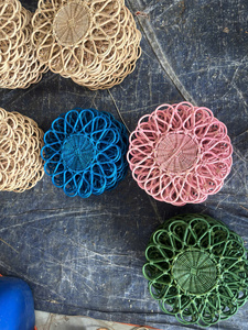 Plateau en rotin tissé artisanal de qualité supérieure, fait à la main, en fibres naturelles, plateau de service décoratif, décoration bohème pour la maison - Product Image 1