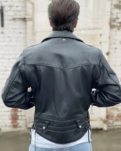 Men Classic Genuine Leather <b>Biker</b> <b>Jacket</b> Motorcycle <b>Jacket</b> - Product Image 3
