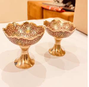 ชามทองเหลือง Meenakari หลากสีที่มีลวดลายแบบดั้งเดิมที่หลากหลายมีจำหน่ายในราคาขายส่ง - Product Image 4