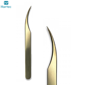 Durable Stainless Steel Beauty Tools with Low MOQ Best Quality High Precision Gold-Plated Eyelash Extension Tweezers Set - Product Image 2
