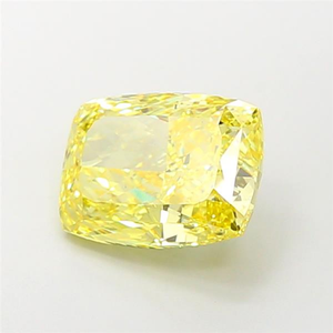 Diamante cultivado en laboratorio, corte cojín, color amarillo vibrante, pieza de joyería fina de lujo, elegante, con brillo radiante, gema suelta certificada CVD. - Product Image 3