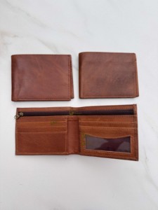 Men's New Arrival <b>RFID</b> <b>Blocking</b> Genuine Leather Short <b>Wallet</b> Snap Closure Fashion Brown Cash Holder Gift Him - Product Image 3