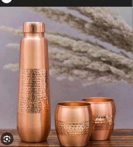Premium Luxury <b>Copper</b> <b>Drinking</b> <b>Bottle</b> for Home Office Gym Use Offering Durable Construction Natural Water Purification Benefits - Product Image 1