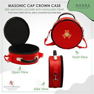 Étui pour chapeau/casquette Royal Arch Regalia Maçonnique, pour Ancien Maître Maçon, Ancien Grand Prêtre PHP, Rouge avec bande - Product Image 2