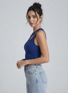 Camiseta sin mangas para mujer, casual, con doble tirante, para correr, ajustada, de verano, con espalda cruzada - Product Image 5