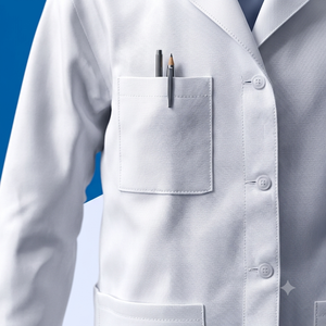 Unisex Canvas Lab <b>Coat</b> White Cotton Polyester Woven Hospital Uniform with Needle Detection Seamless Fusing for Research Students - Product Image 4