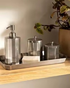 Nature Inspired Metal <b>Bathroom</b> <b>Set</b> Decorative Bath <b>Accessories</b> for Home Hotel Resort Spa Guest <b>Bathroom</b> Vanity - Product Image 1