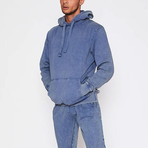 2026 Sweat à capuche zippé personnalisé, 100% Coton, uni, effet vieilli, délavé à l'acide, coupe courte, pour l'hiver, ODM - Product Image 5