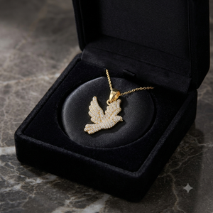 Luxurious Premium 10K <b>Solid</b> <b>Gold</b> Iced Custom Dove Bird Natural Diamond <b>Pendant</b> Necklace Fine Charms Jewelry Gift Cute Unisex - Product Image 5