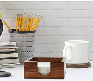 Natural Wood <b>Note</b> Pad Holder Office Desk Organizer and School Self <b>Sticky</b> <b>notes</b> Dispenser Durable Quality & Best Selling Sale - Product Image 1