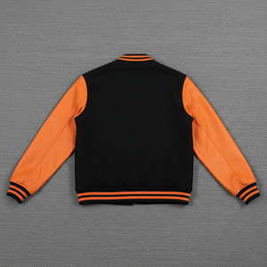 Men's Canvas Sleeves Waterproof Windproof Hooded Varsity Jacket Custom Embroidery Front 100% <b>Wool</b> Breathable Anti-Bacterial High - Product Image 6