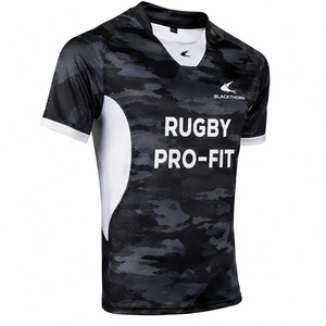 Camiseta de Rugby Sublimada con Cuello en V para Hombre, Estampado Geométrico, Absorbe la Humedad, Ajustada, Manga Corta, para Todas las Temporadas - Product Image 2