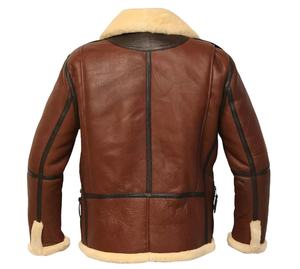 Chaqueta de cuero genuino de calidad superior, forro de piel sintética cálido superior, venta al por mayor, chaqueta de invierno de estilo aviador personalizable para hombre - Product Image 6