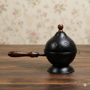 Elegant Religious Metal Aroma <b>Burner</b> with Incense and Aroma <b>Oils</b> Hand-made & Eco-Friendly for Bedroom and Living Area - Product Image 5