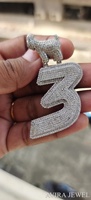 Pendentif Hip Hop Avira Jewels Bold Moissanite en argent sterling 925 massif plaqué or jaune, or rose et or blanc, sans nickel, sans plomb