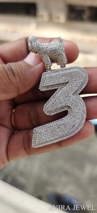 Colgante Hip Hop de Moissanita Audaz, Plata de Ley 925 Sólida, Baño de Oro Amarillo, Oro Rosa y Oro Blanco, Sin Níquel, Sin Plomo, para Hombre - Product Image 6