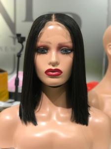 Venta al por mayor de calidad superior del pelo humano de Color Natural corto Bob peluca HD Frontal encaje seta peluca para mujer - Product Image 3