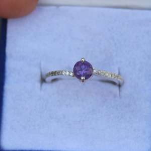 Amethyst <b>Ring</b> <b>925</b> Sterling <b>Silver</b> Genuine Gemstone Handmade Wedding <b>Ring</b> Round Cut Gift For Her Jewelry - Product Image 4