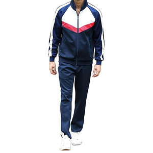 Survêtement Homme Color Block Manches Longues Col Montant Fermeture Éclair Poches Latérales Polyester Mi-Lourd Style Décontracté Automne - Product Image 3