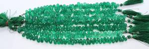 Perles d'onyx vert naturel facettées en forme de goutte 5x7-6x8 MM, perles de pierres précieuses d'onyx, perles d'onyx vert facettées en forme de larme de 8 pouces pour la fabrication de bijoux - Product Image 5