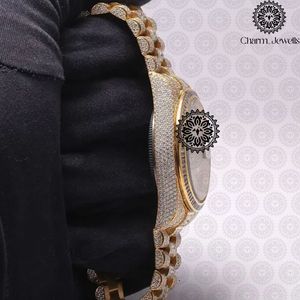 Montre de Luxe Charm Jewells en Acier Inoxydable, Boîtier 40mm, Verre Mécanique Lumineux, Style Hip Hop Élégant, Bracelet Unisexe 20mm, Étanchéité 10 Bar - Product Image 4