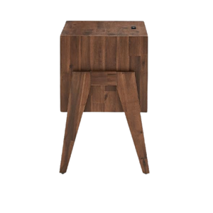 Table de chevet en bois massif avec tiroir et étagère ouverte, table de chevet moderne pour chambre à coucher, hôtel, appartement et maison - Product Image 3