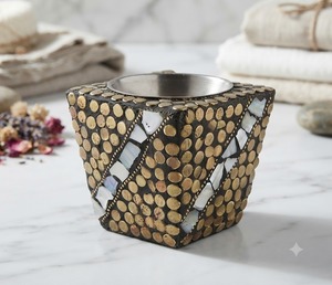 Quemador de Incienso Decorativo Religioso, Difusor de Aromaterapia, Cuenco Metálico, Estilo Mosaico Hecho a Mano, Ecológico, Salvia Blanca India, Oud - Product Image 2