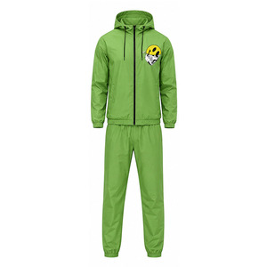 Ensemble veste coupe-vent et pantalon pour homme, vêtements de sport légers en polyester personnalisés, entraînement physique, jogging, extérieur, fabricant en gros - Product Image 1