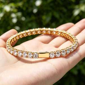 Pulsera de tenis de plata de ley 925 con moissanita, estilo clásico, con cierres seguros para hombres y mujeres. - Product Image 5