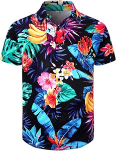 เสื้อเชิ้ตพิมพ์ลายดอกไม้ชายหาด แขนสั้น สไตล์ลำลอง สีสันสดใส สำหรับฤดูร้อน เสื้อผู้ชาย เสื้อฤดูร้อน - Product Image 2