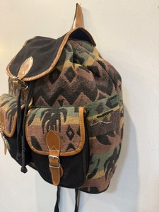 Camouflage Canvas <b>Laptop</b> <b>Backpack</b> With Leather Accents Casual Style Protective Design - Product Image 3