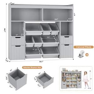 Boîtes <span class=keywords><strong>à</strong></span> tiroirs en bois Armoires de rangement <span class=keywords><strong>Bibliothèque</strong></span> <span class=keywords><strong>à</strong></span> 5 couches Armoires d'organisation de stockage de <span class=keywords><strong>jouets</strong></span> pour enfants en bois avec tiroirs - Product Image 4