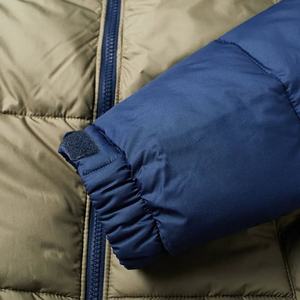 Veste matelassée bicolore pour homme, manteau d'hiver chaud à capuche, parka rembourrée coupe-vent bleu kaki, manteau épais de mode pour l'extérieur - Product Image 4