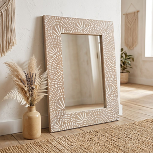 Espejo de Pared Artesanal con Incrustaciones de Hueso y Diseño de Rayos de Sol para Sala de Estar, Dormitorio, Entrada, Decoración del Hogar, Venta al por Mayor - Product Image 4