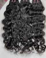 Extensions de cheveux indiens naturels Deep Wave, tissage de cheveux à double trame, 100% cheveux humains vierges, 100g, exportateur