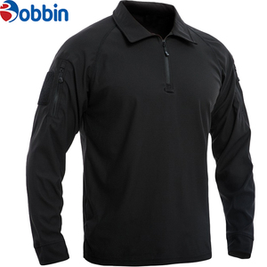 Camiseta Polo Personalizada para Hombre, Ropa Masculina, Cierre de Cremallera 1/4, Manga Larga, para Caza, Entrenamiento al Aire Libre, Logotipo Bordado, Impresión Personalizada - Product Image 1
