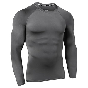 <b>Men</b> Athletic Long Sleeve Rash Guard <b>Compression</b> <b>Shirt</b> Graphic Print UV Protection Quick Dry OEM Bulk - Product Image 2