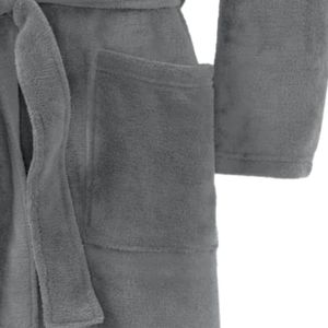 Bata de baño de felpa de lujo para mujer Jack and Jill, cálida y acogedora, de manga larga con cuello chal, cintura con lazo y bolsillos delanteros - Product Image 5