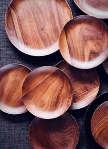 Eco-Friendly Handmade Modern Polished Round Wood Pizza <b>Plate</b> Serving Tray with Customized Pattern for Business Gift Food Prep - Product Image 6