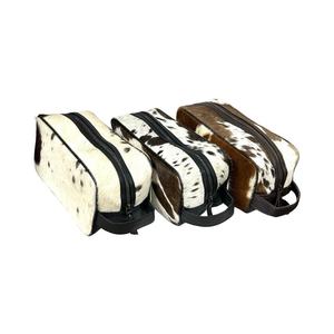 Reusable Leather <b>Large</b> Capacity Handled Hair-on- <b>Bags</b> <b>Makeup</b> Solid Colour OEM Travel Multi-pockets Kit Portable - Product Image 3