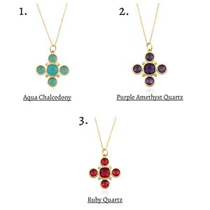Nouveau collier tendance pour femme en laiton plaqué or 18 carats avec chaîne câble et pendentif croix en quartz améthyste violet, bijoux personnalisés - Product Image 6