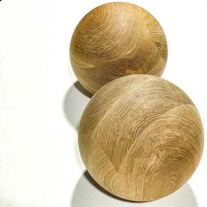 MN EXPORTS Rustic <b>Wooden</b> <b>Round</b> Decorative Balls 2Pcs Plant Pattern Home Decoration with Trees & Nature Theme - Product Image 1