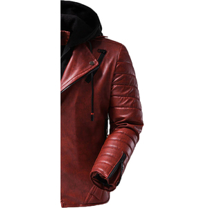 Heated Reversible Men's Winter Leather Jacket Waterproof Windproof Breathable Quick-Dry Multi Logo Front Wool <b>Liner</b> Casual - Product Image 4