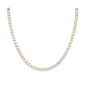Collar de tenis de diamantes de laboratorio redondos premium, hecho a mano con engaste de cuatro puntas, simétrico y flexible, para ocasiones nupciales, joyería fina de lujo. - Product Image 1